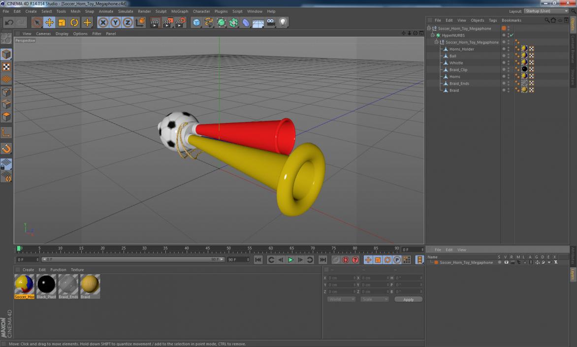 3D model Soccer Horn Toy Megaphone