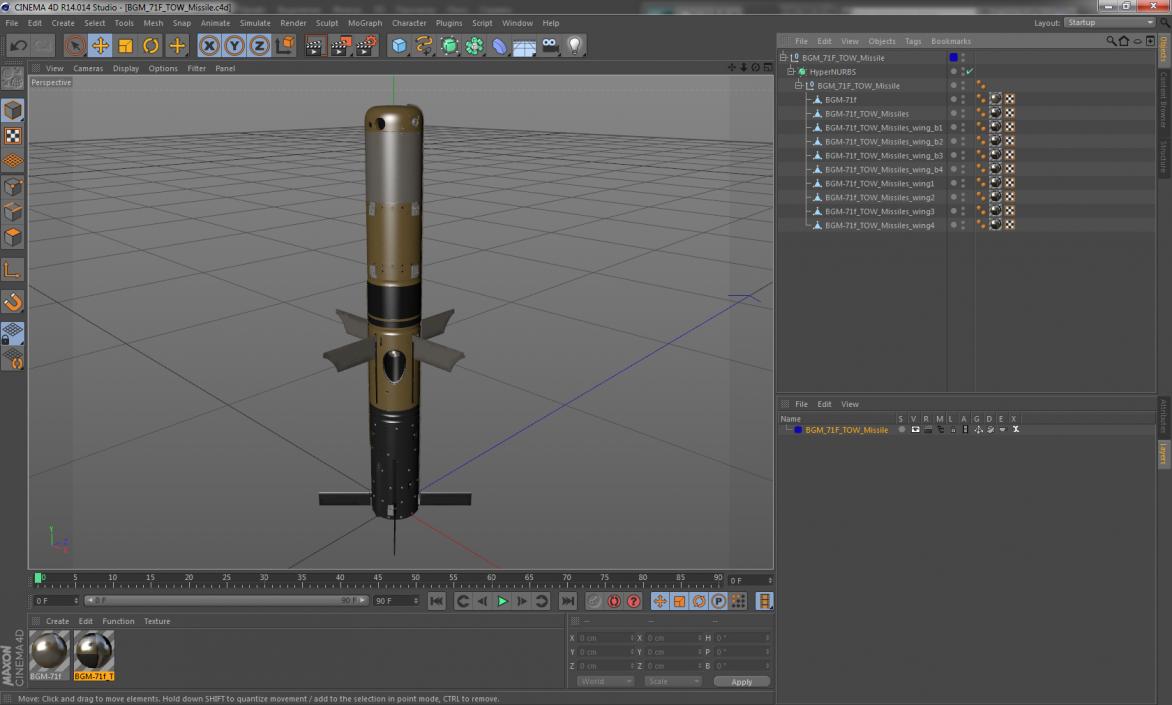 BGM 71F TOW Missile 3D model