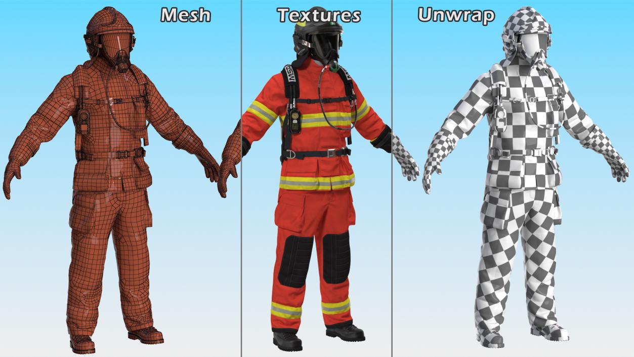 Firefighter Suit Neutral Pose 3D model