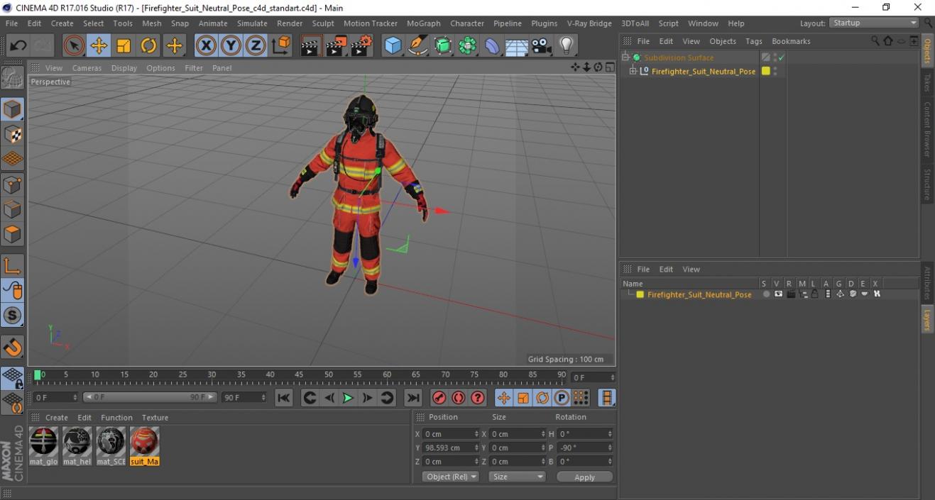 Firefighter Suit Neutral Pose 3D model