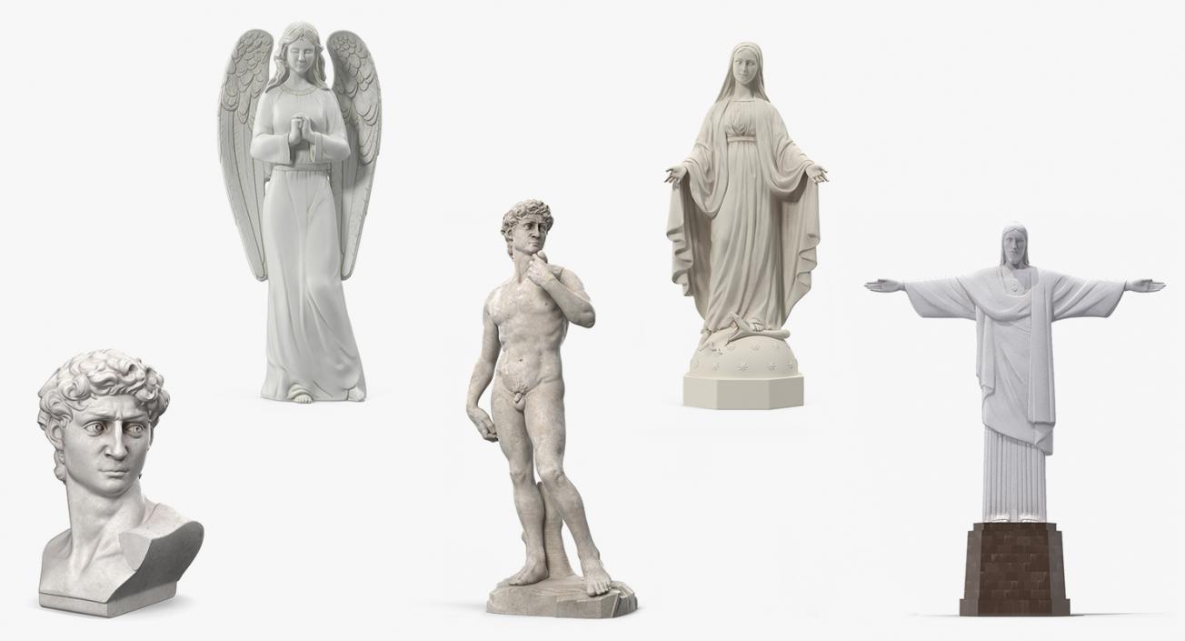 3D Stone Statues Collection 4