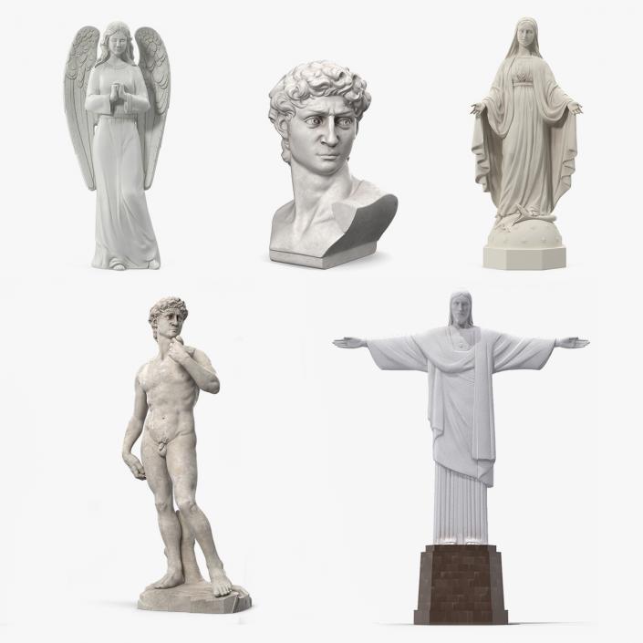 3D Stone Statues Collection 4