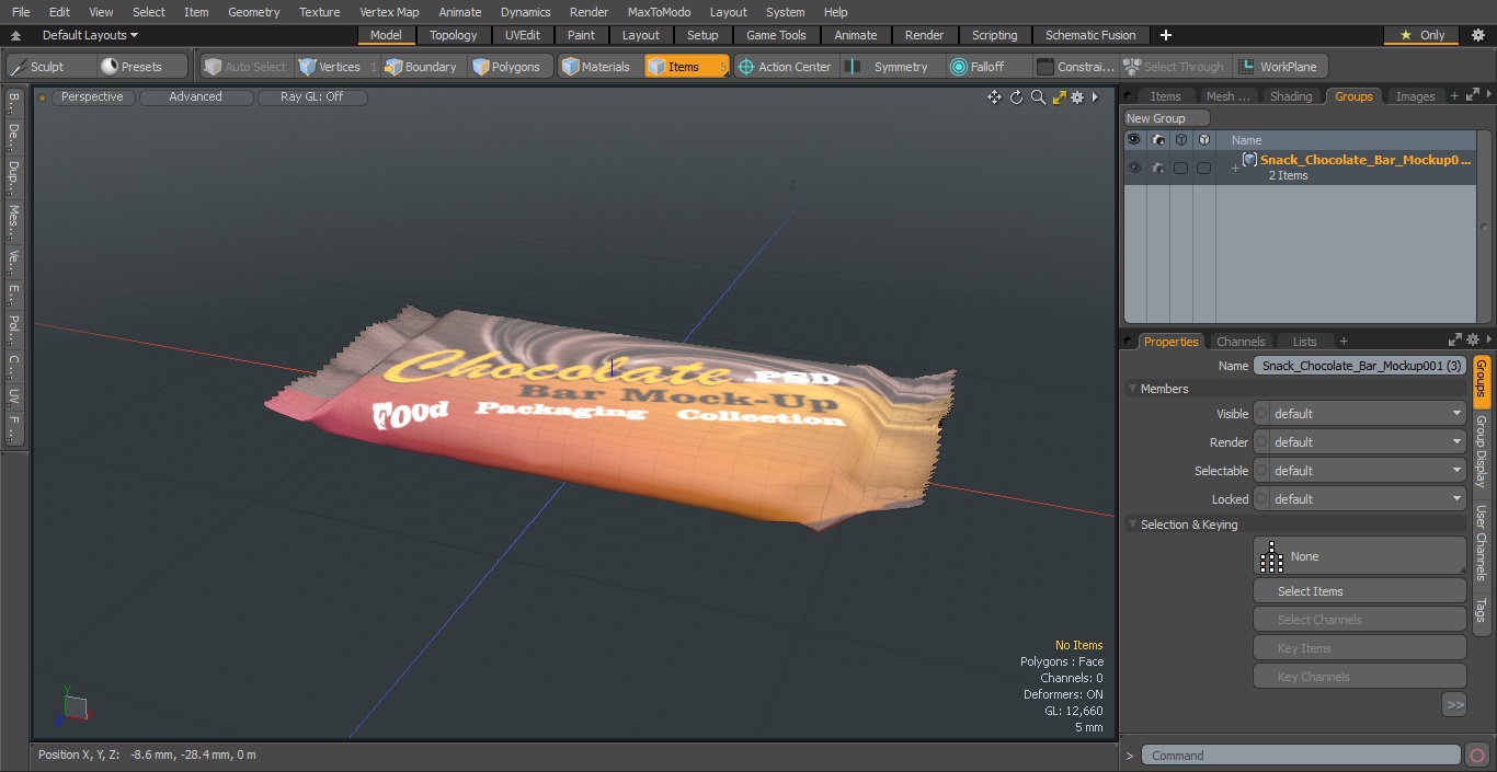 3D Snack Chocolate Bar Mockup