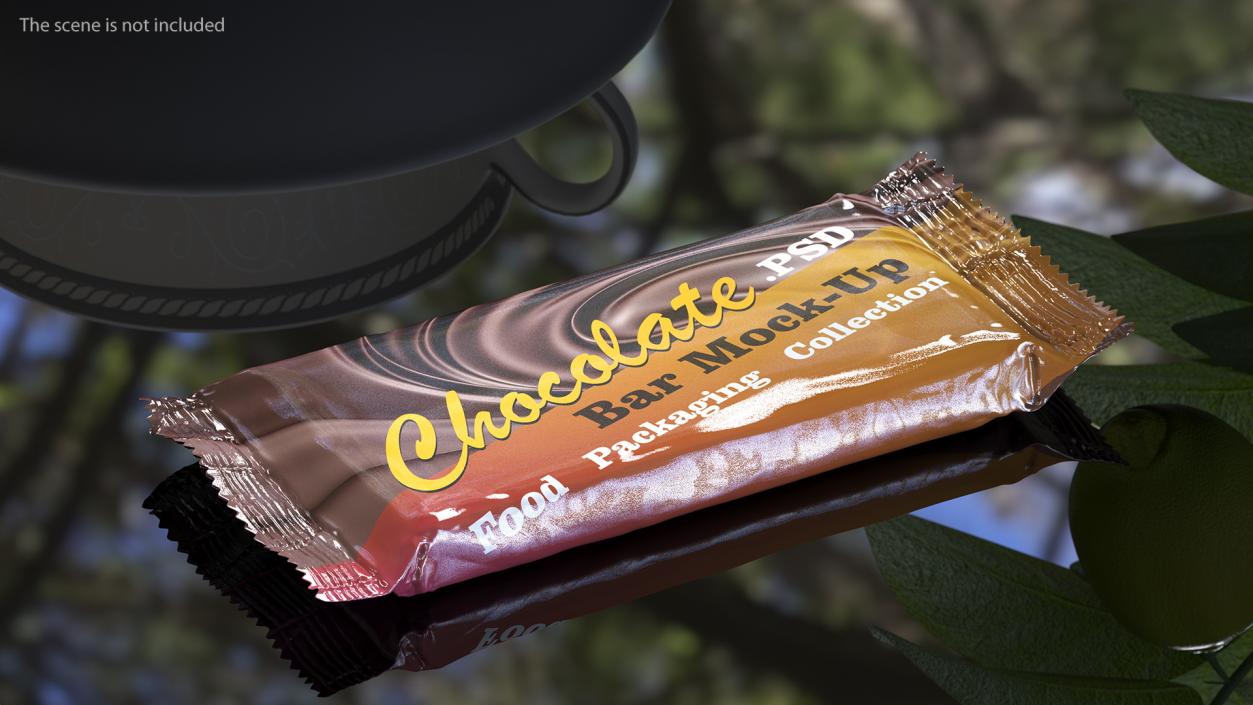 3D Snack Chocolate Bar Mockup