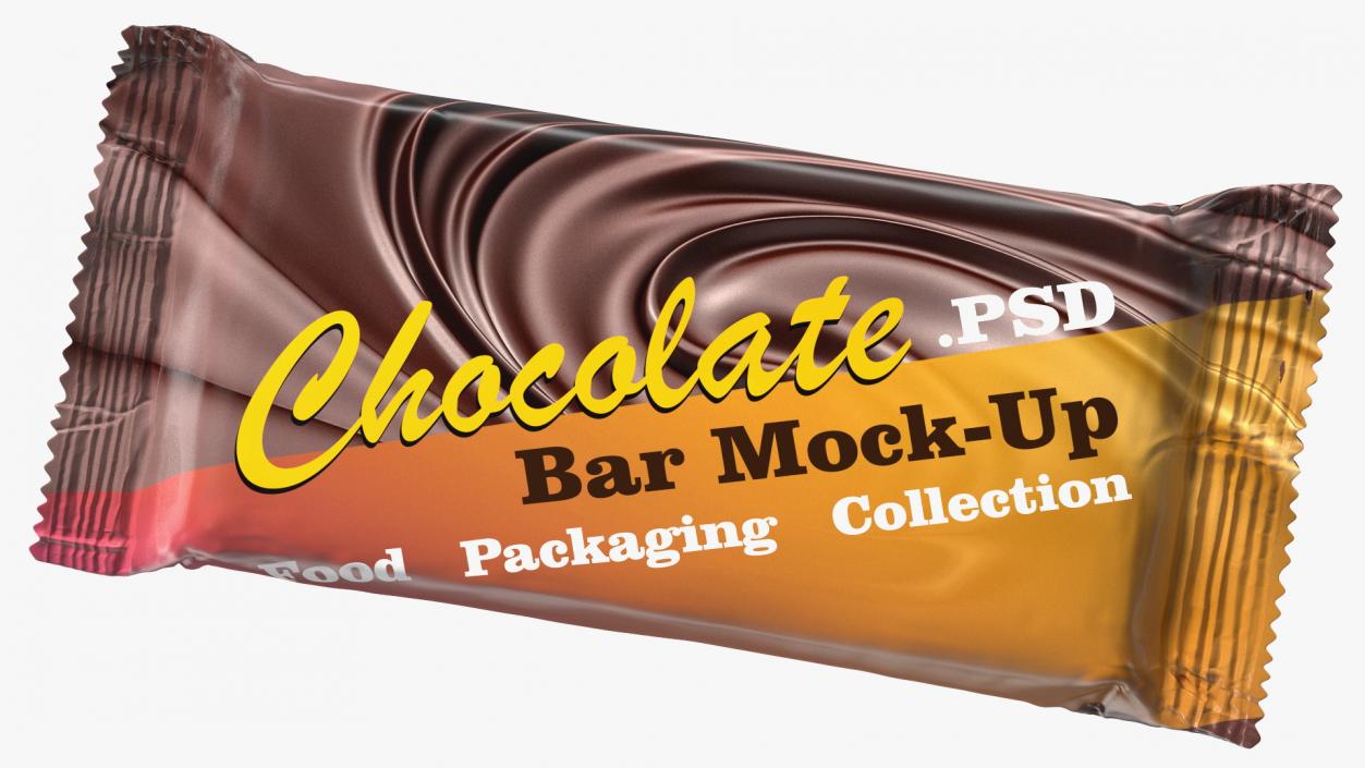 3D Snack Chocolate Bar Mockup