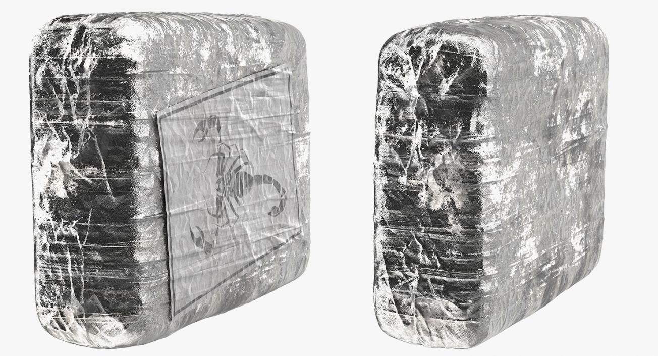 3D Bricks of Cocaine Wrapped in Foil model