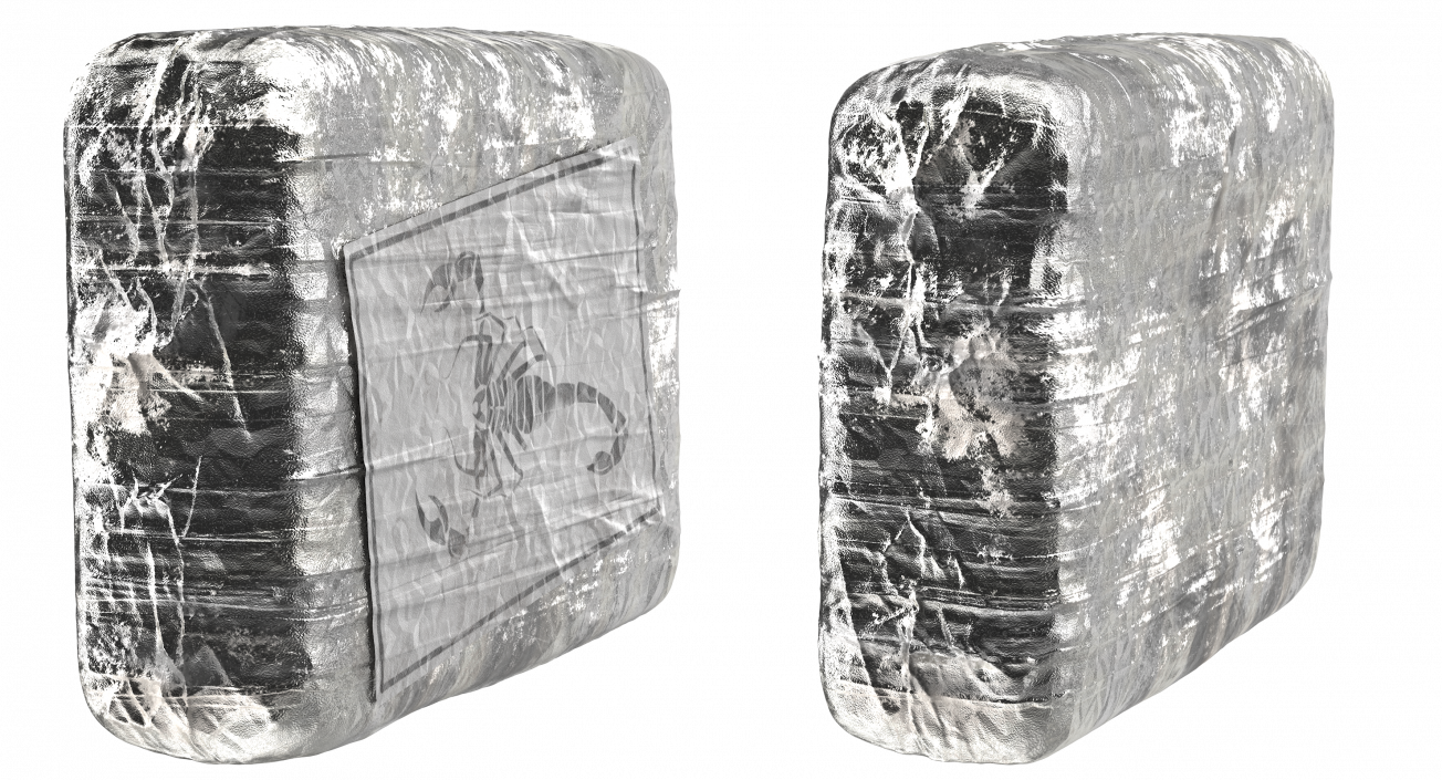 3D Bricks of Cocaine Wrapped in Foil model