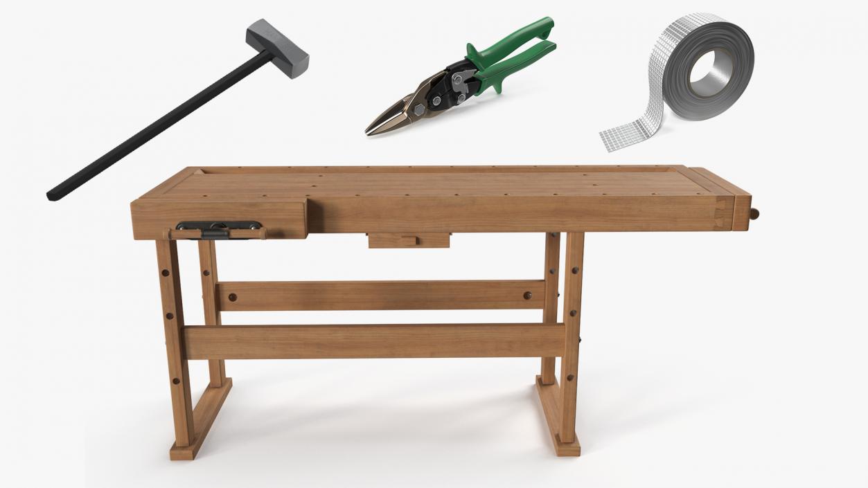 Workbench with Industrial Tools Collection 3D