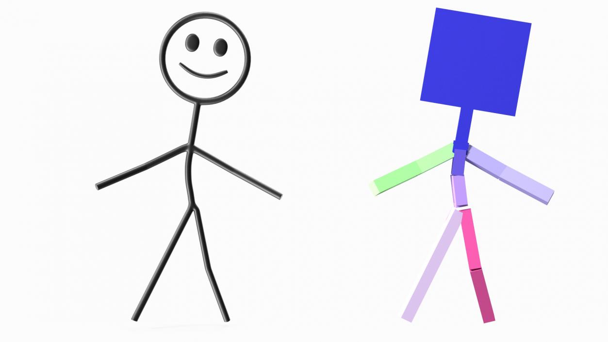 3D model Stickman Black Rigged for Maya