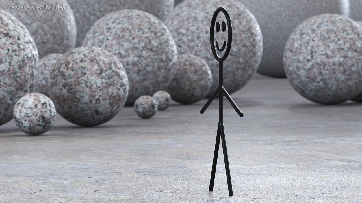 3D model Stickman Black Rigged for Maya