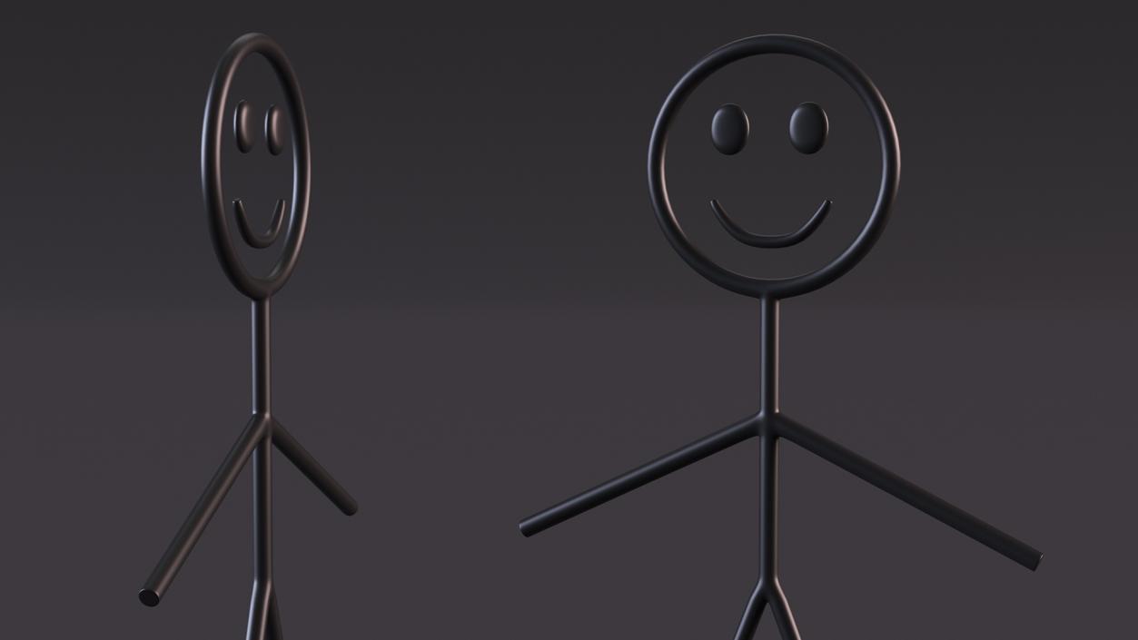 3D model Stickman Black Rigged for Maya