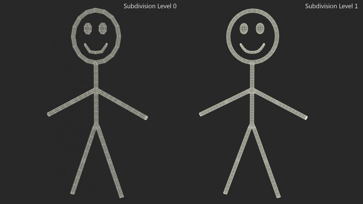 3D model Stickman Black Rigged for Maya