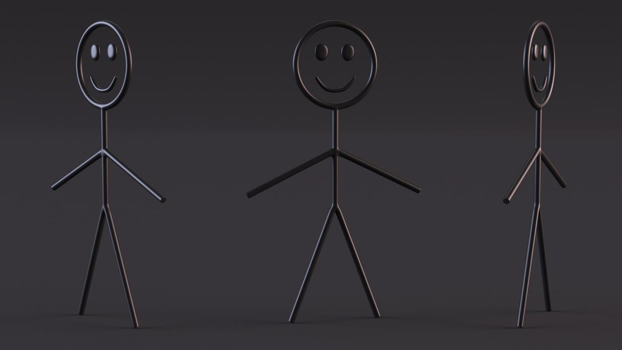 3D model Stickman Black Rigged for Maya