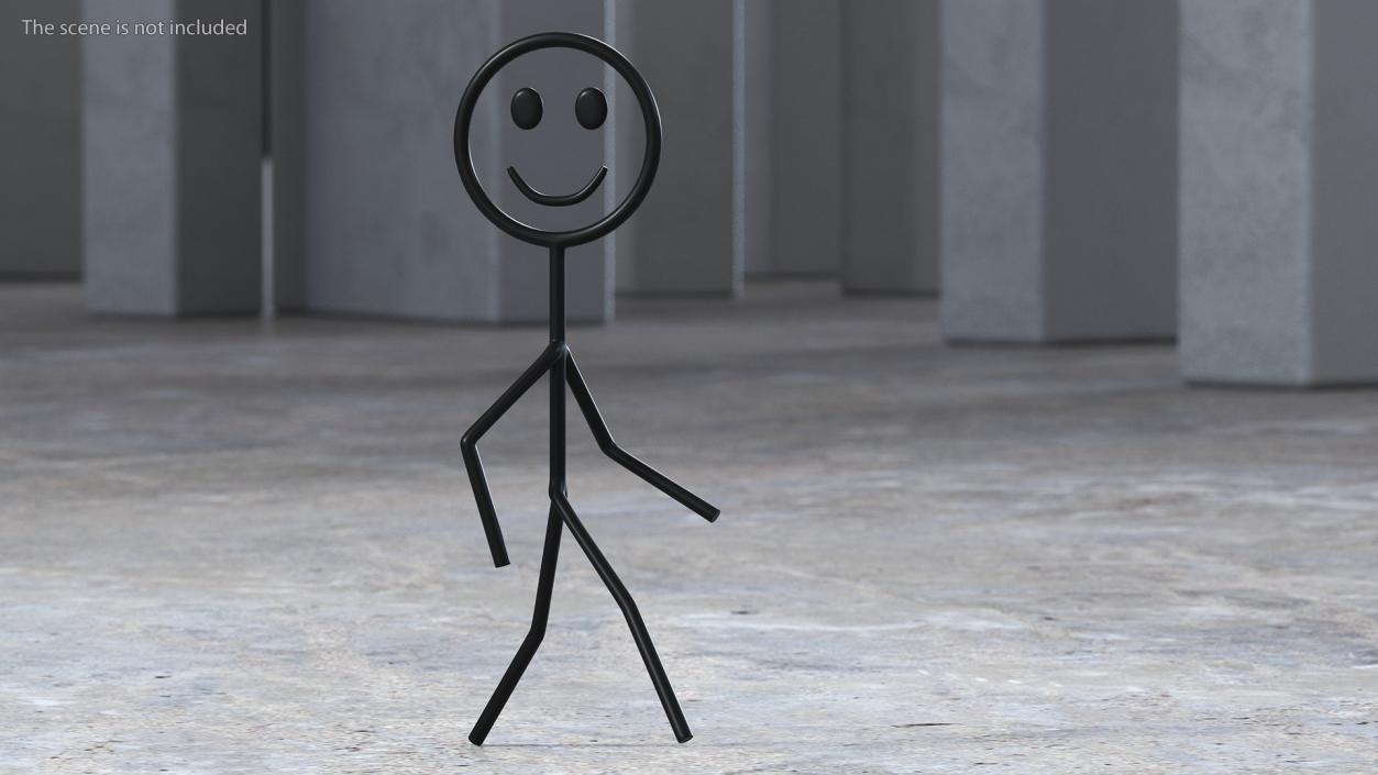 3D model Stickman Black Rigged for Maya