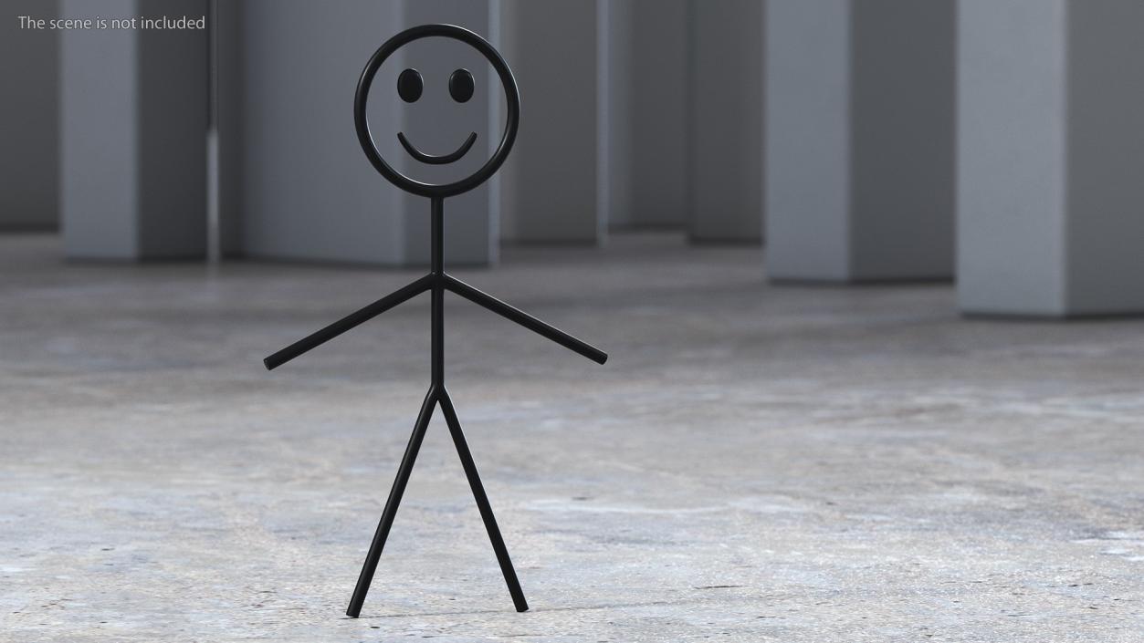 3D model Stickman Black Rigged for Maya