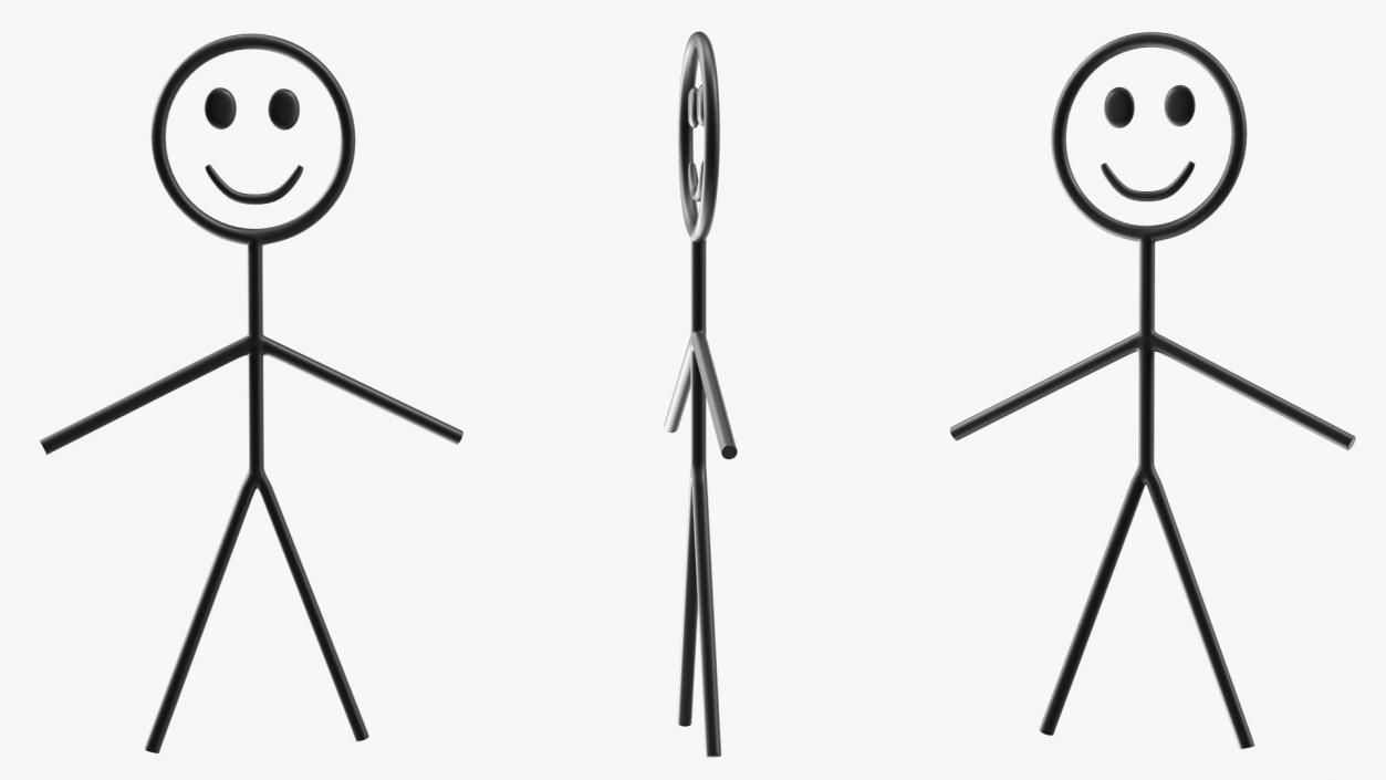 3D model Stickman Black Rigged for Maya