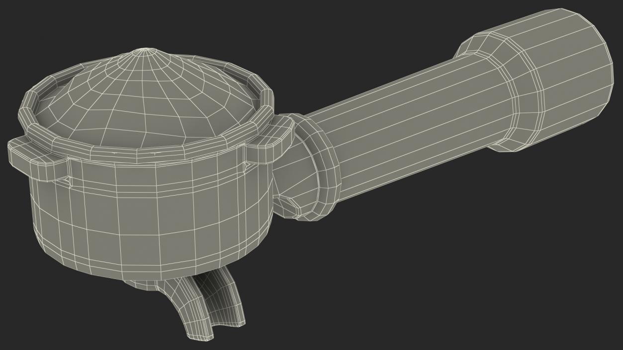 3D model Portafilter with Ground Coffee