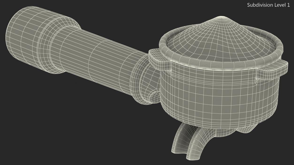 3D model Portafilter with Ground Coffee