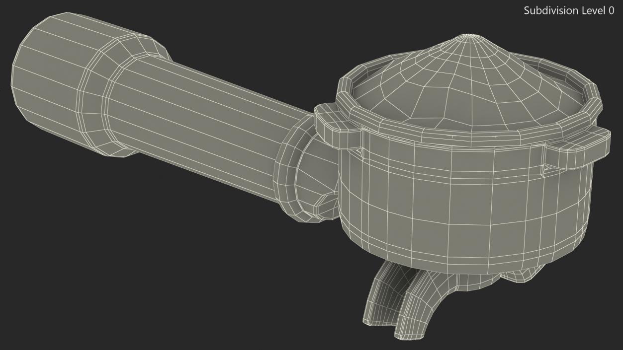 3D model Portafilter with Ground Coffee