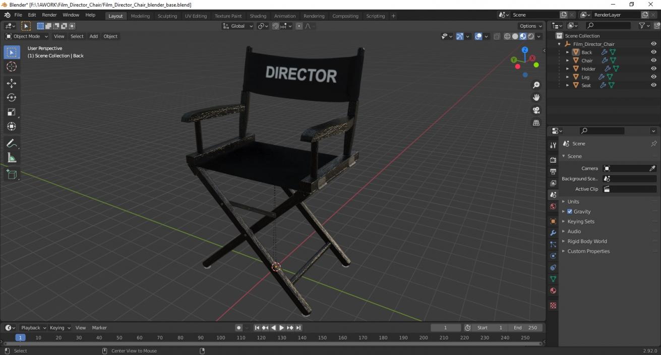 Film Director Chair 3D model