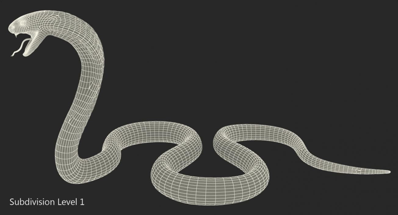 Dark Skin Cobra Rigged 3D