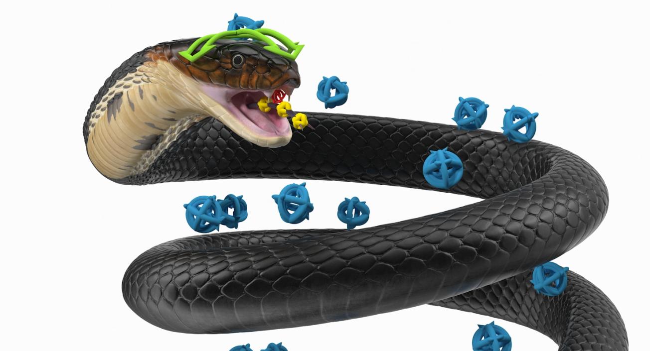 Dark Skin Cobra Rigged 3D