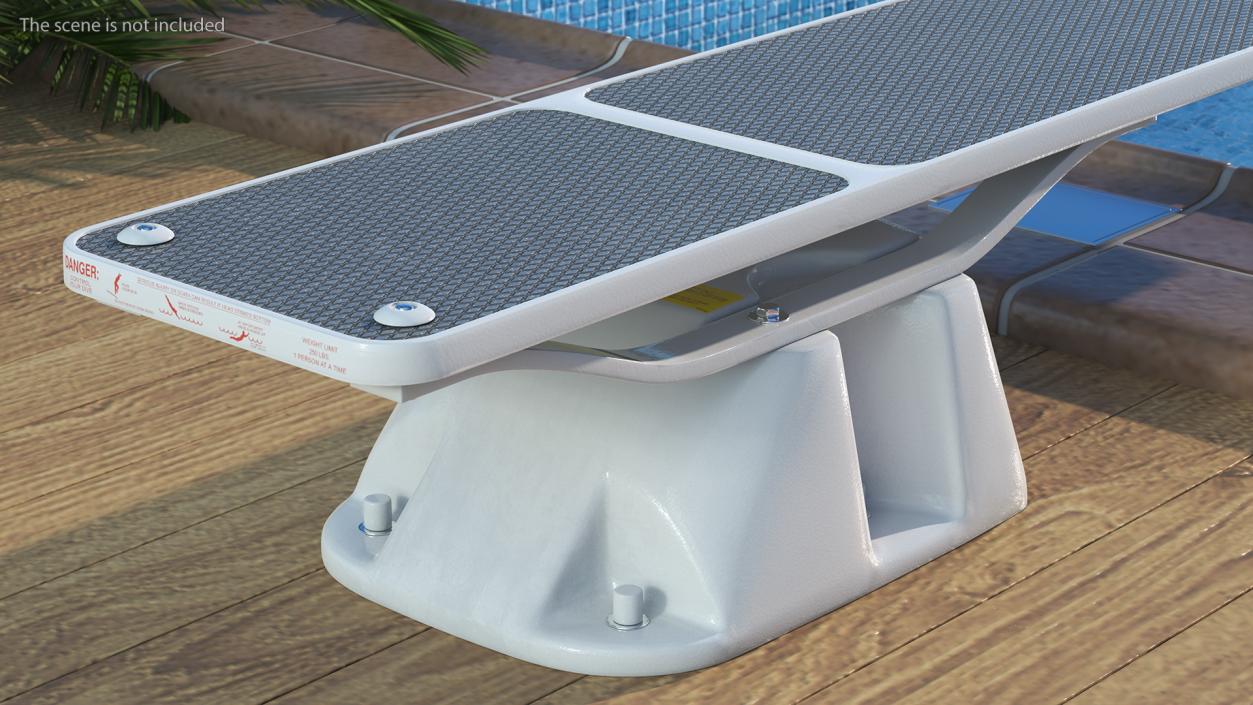 Pool Diving Board Gray 3D