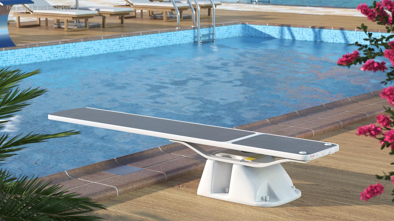 Pool Diving Board Gray 3D