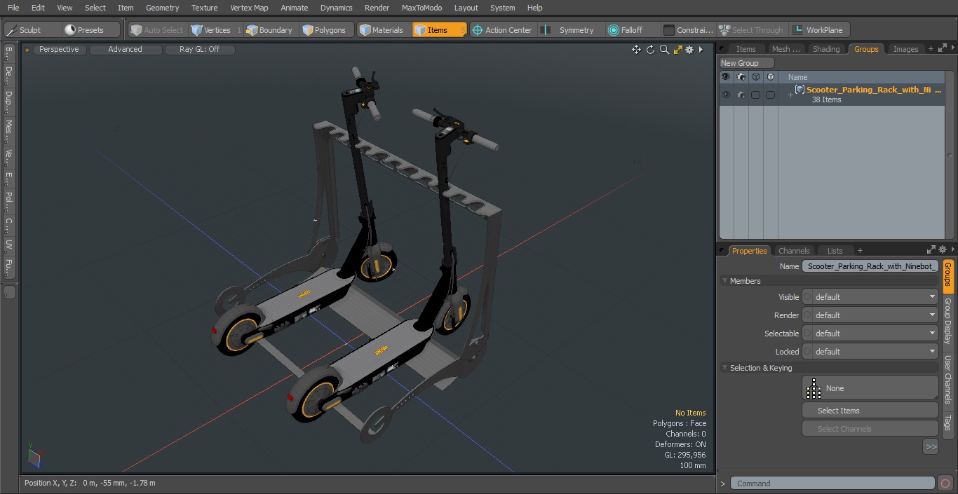 Scooter Parking Rack with Ninebot KickScooter MAX 3D model