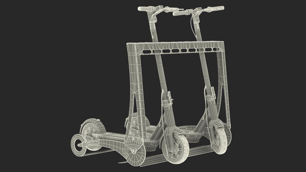 Scooter Parking Rack with Ninebot KickScooter MAX 3D model