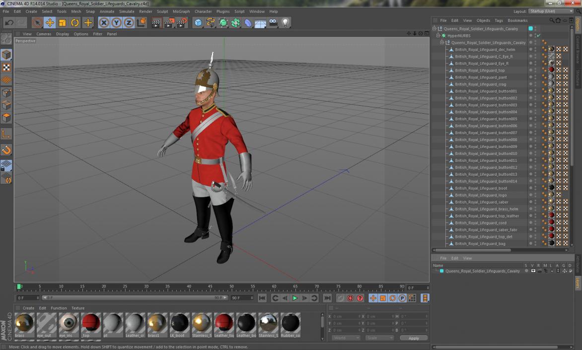 Queens Royal Soldier Lifeguards Cavalry 3D model