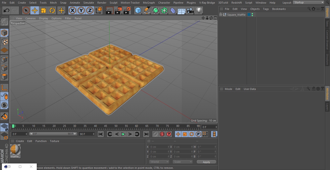 3D Square Waffle model