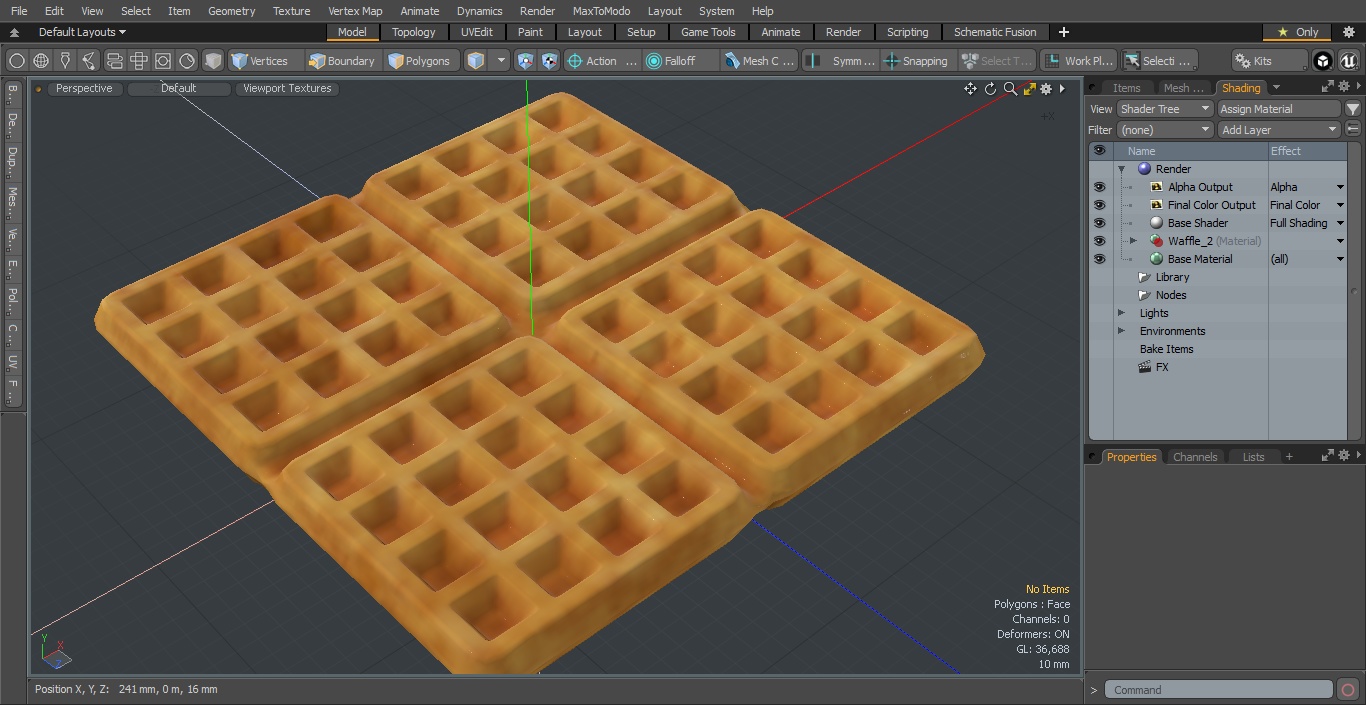 3D Square Waffle model