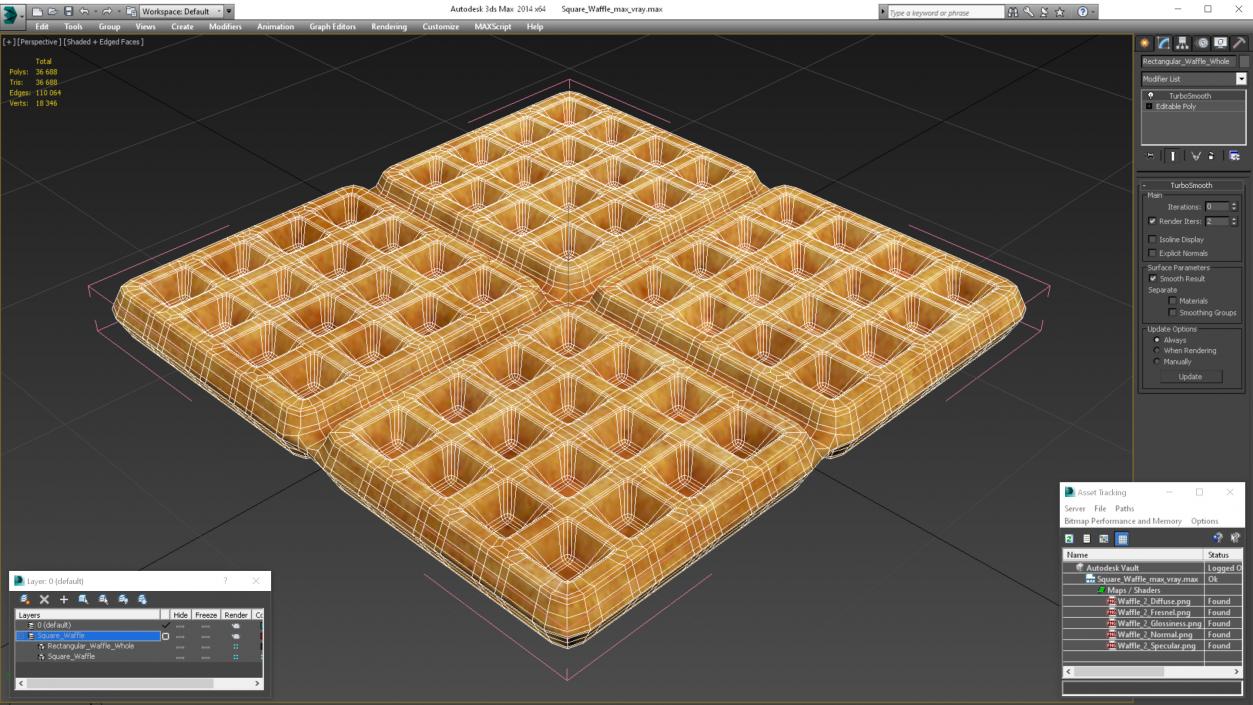 3D Square Waffle model