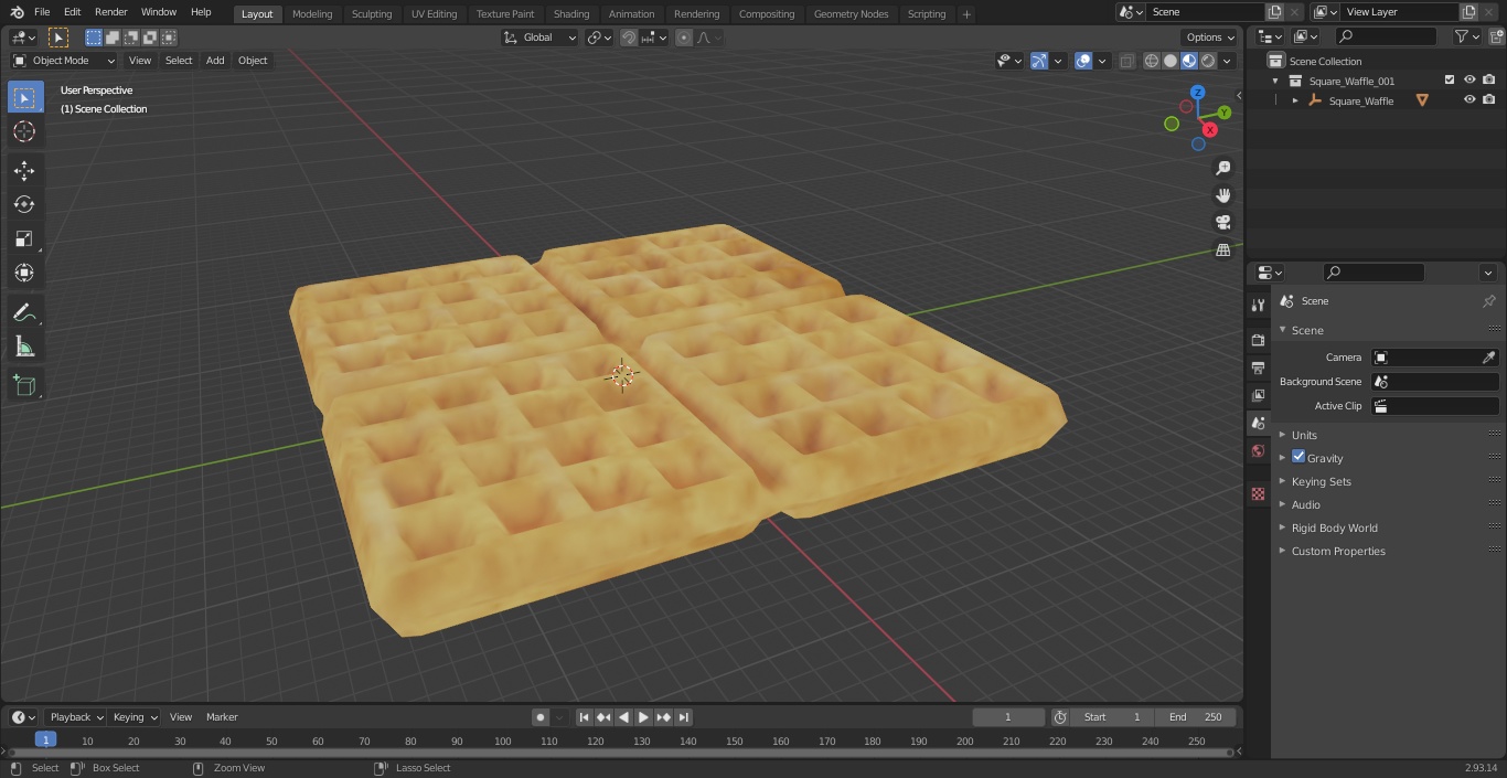 3D Square Waffle model