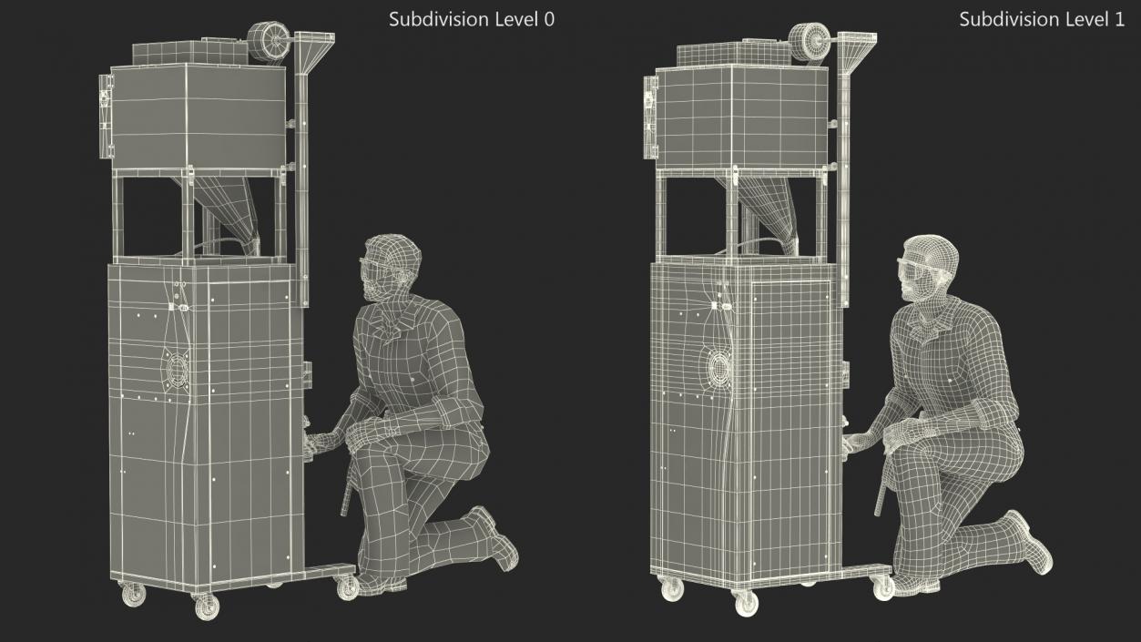 Engineer Repairing Packing Machine 3D model