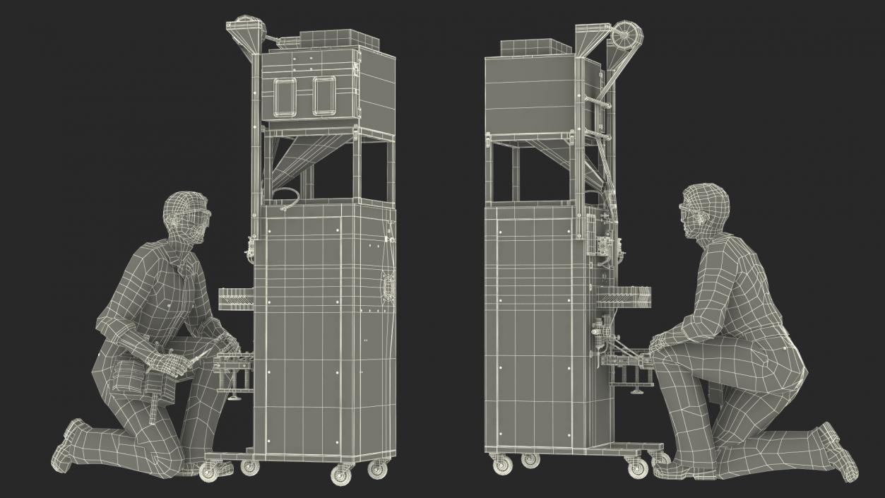 Engineer Repairing Packing Machine 3D model