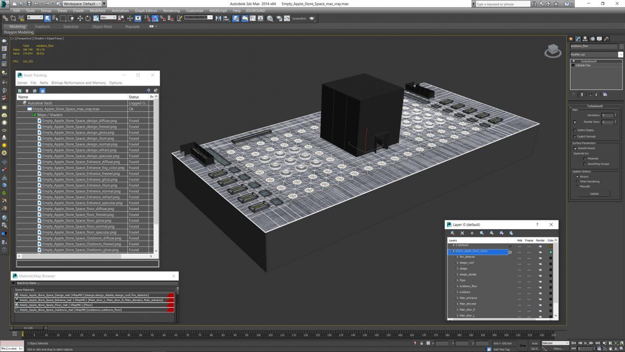 3D Empty Apple Store Space model