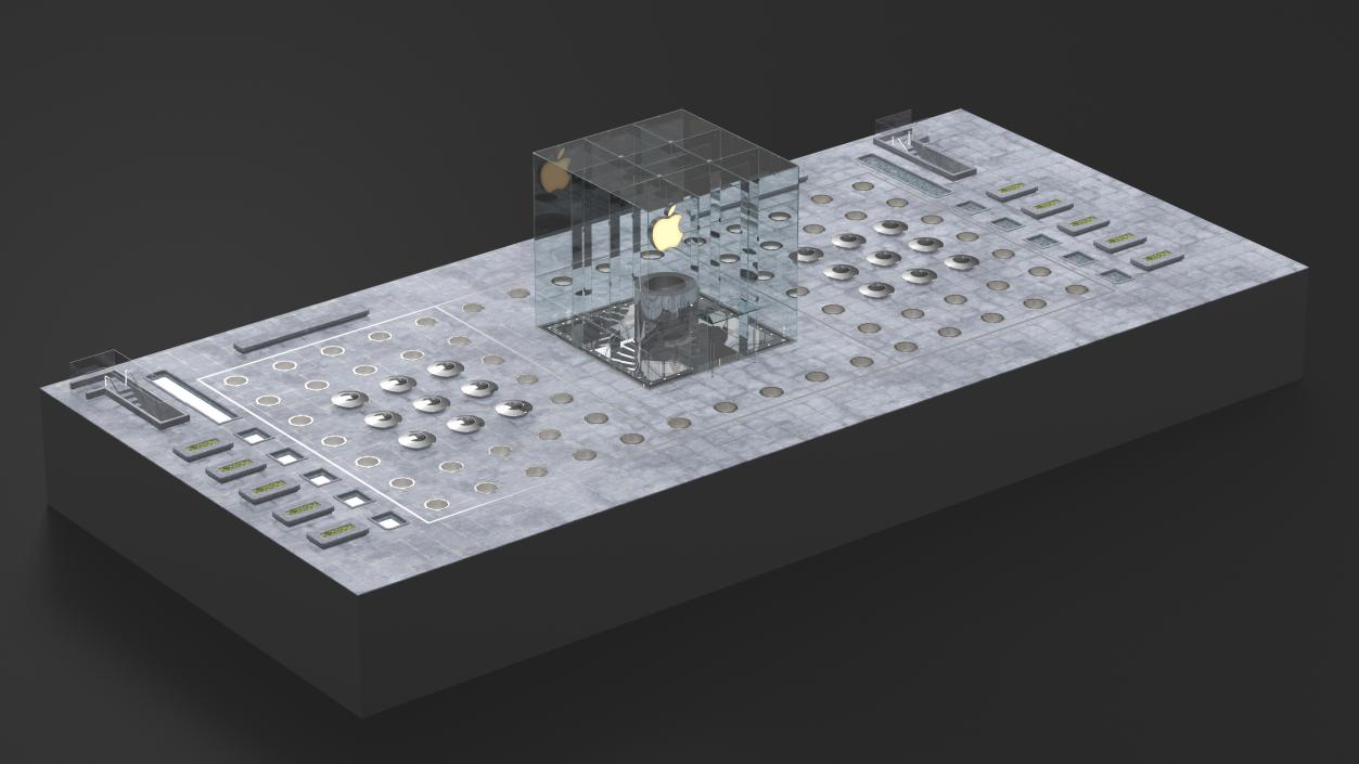 3D Empty Apple Store Space model