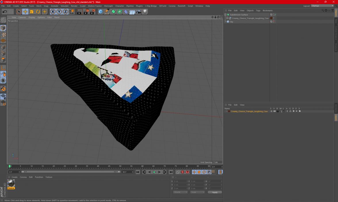 3D model Creamy Cheese Triangle Laughing Cow