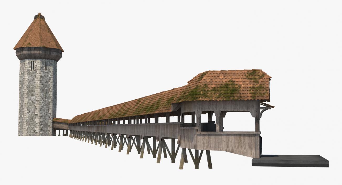 3D Chapel Bridge Wooden Footbridge