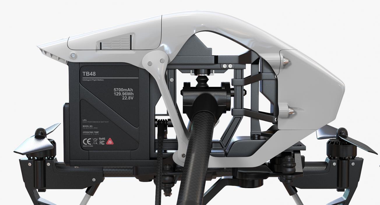 DJI Inspire 1 Pro Drone with 4K Camera Set Rigged 3D model