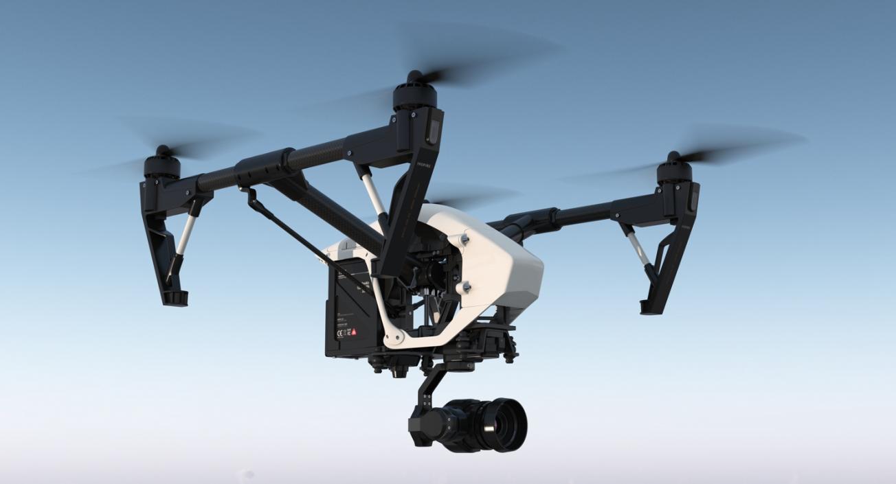 DJI Inspire 1 Pro Drone with 4K Camera Set Rigged 3D model