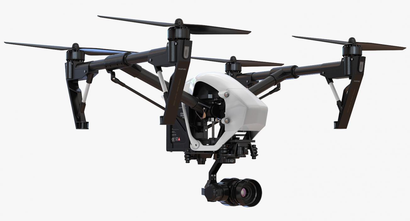 DJI Inspire 1 Pro Drone with 4K Camera Set Rigged 3D model