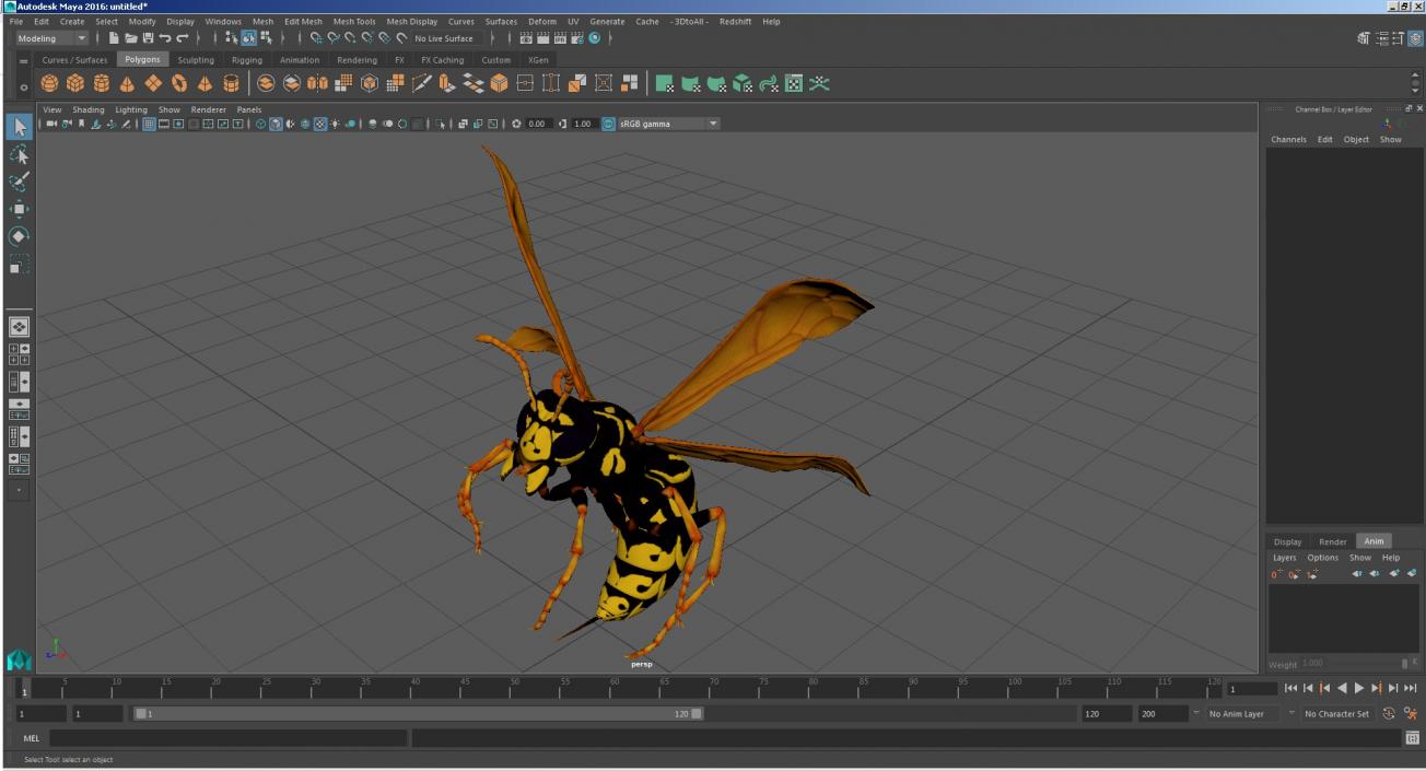 Wasp Attacking Pose 3D model