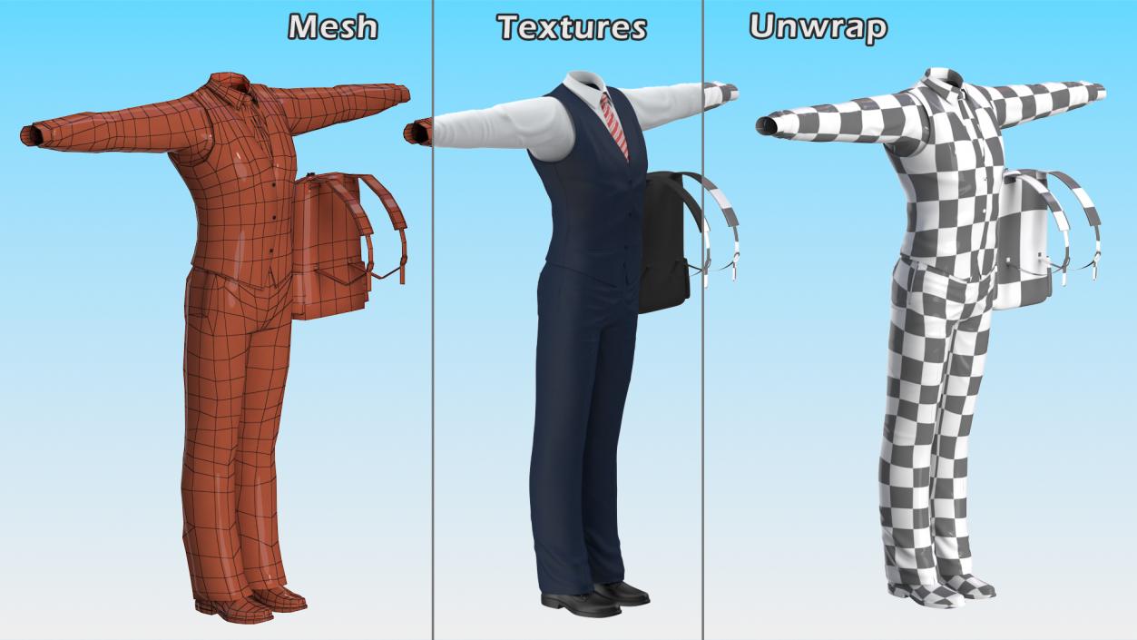 3D School Uniform Set model