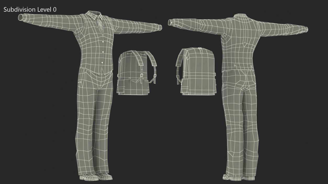 3D School Uniform Set model