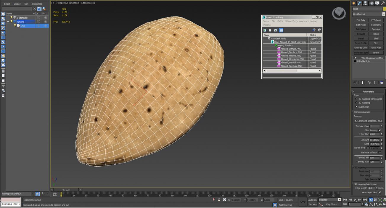 Raw Almond In Shell 3D model