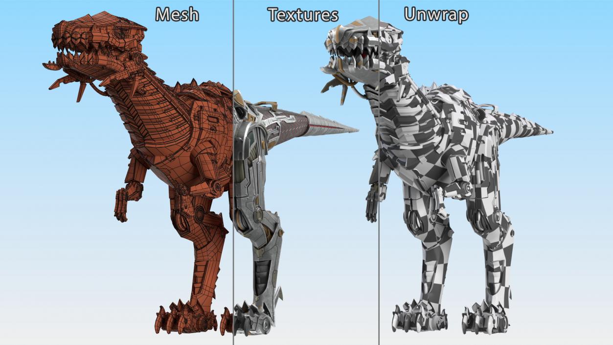 3D model Robotic Dinosaur Rigged 2