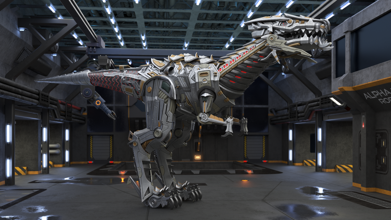 3D model Robotic Dinosaur Rigged 2